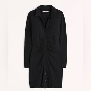 NWOT Abercrombie Rouched Front Long Sleeve Polo Dress- L